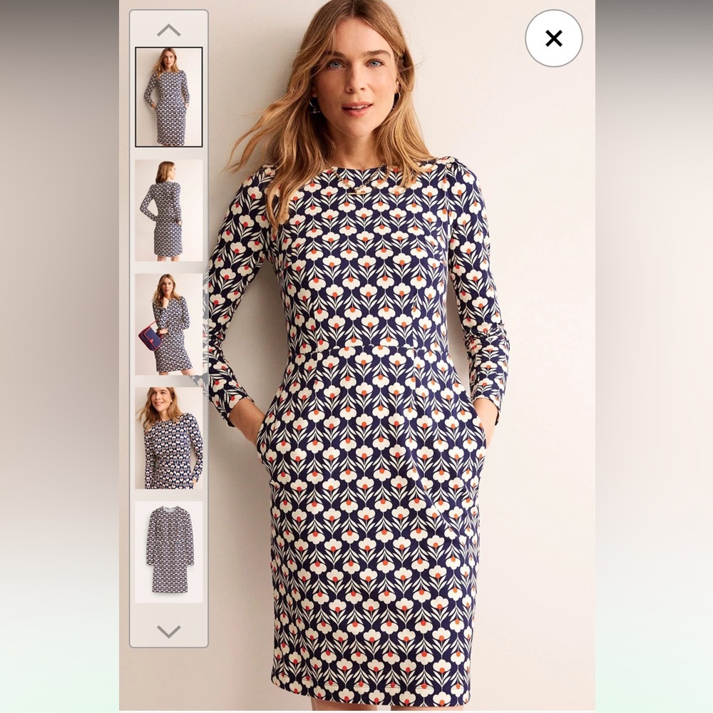 Boden Penelope Jersey Dress, Navy